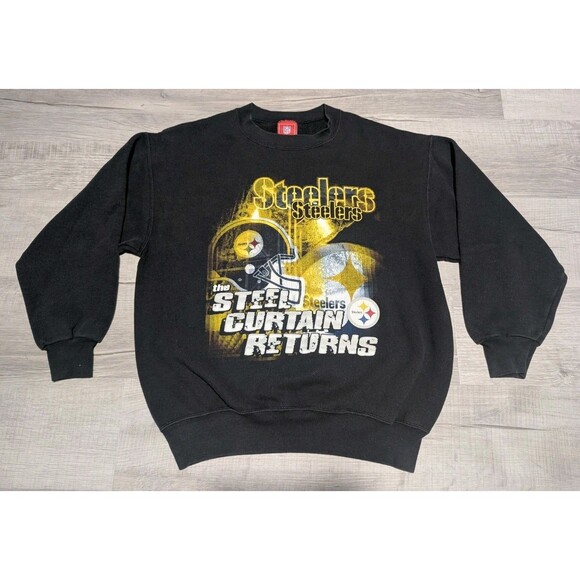 NFL Other - Vintage Pittsburgh Steelers The Steel Curtain Returns Sweatshirt Mens Sz M Black